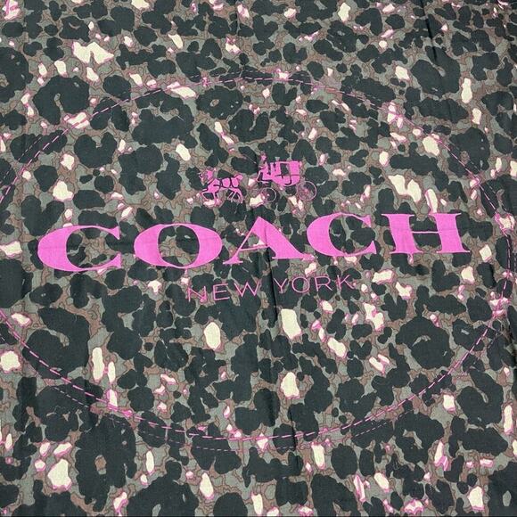 Coach Signature Horse And Carriage Camouflage Print Oversized Square Scarf Wrap - Picture 14 of 15